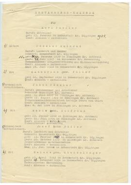 Stammbaum Karl Pässler 1942